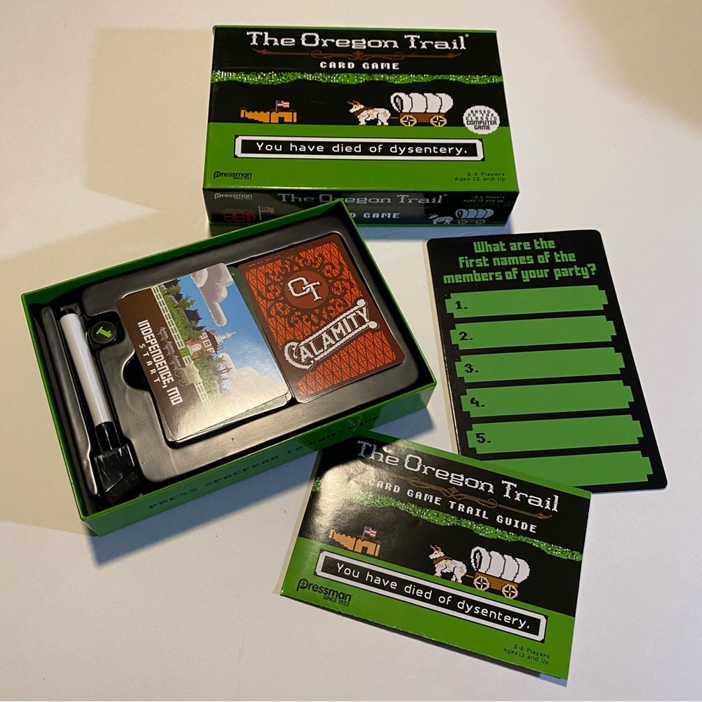 The Oregon Trail card game GUC “You have died of dysentery” from classic PC game